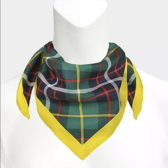 Burberry Accessories - Burberry silk bandana scarf vintage check triangle